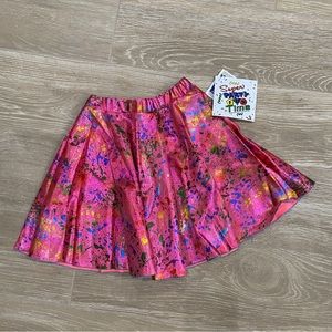 Metallic Jackson Pollock paint splatter skater skirt